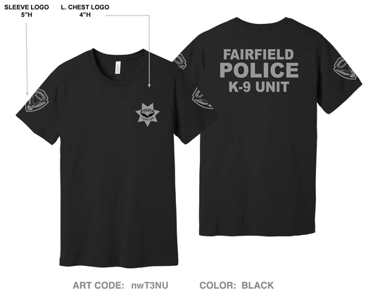 Fairfield Police K9 Unit Comfort Unisex Cotton SS Tee - nwT3NU