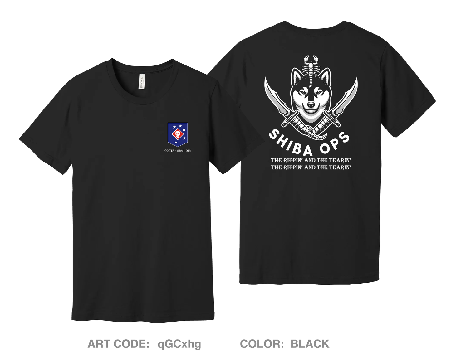 Shiba Ops Comfort Unisex Cotton SS Tee - qGCxhg