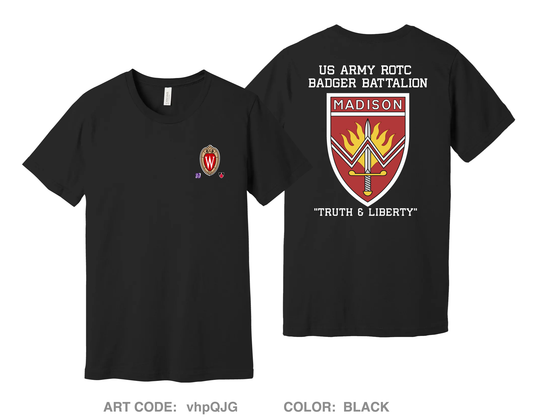 Badger BN Army ROTC Comfort Unisex Cotton SS Tee - vhpQJG