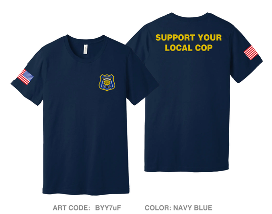Town of Waterford Police Department Comfort Unisex Cotton SS Tee - BYY7uF