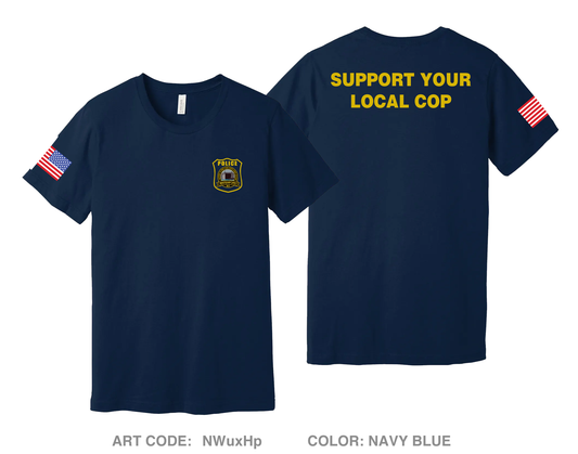 Town of Waterford Police Department Comfort Unisex Cotton SS Tee - NWuxHp