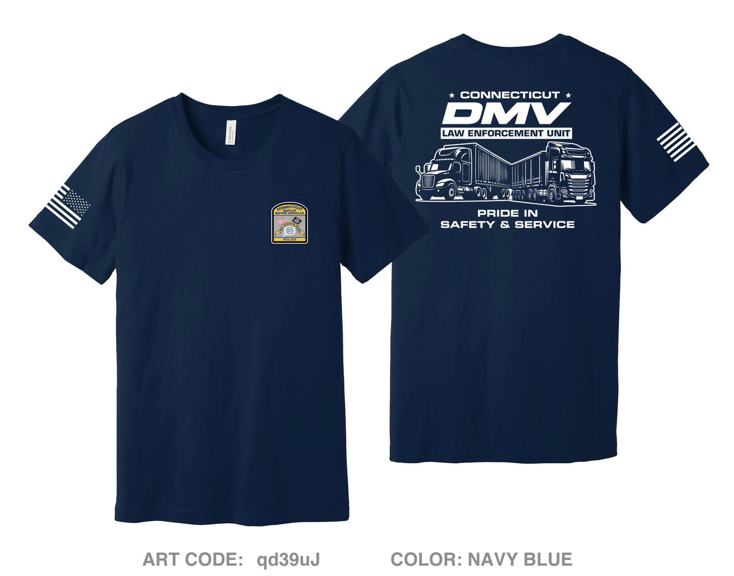 Connecticut DMV Police Department Comfort Unisex Cotton SS Tee - qd39uJ