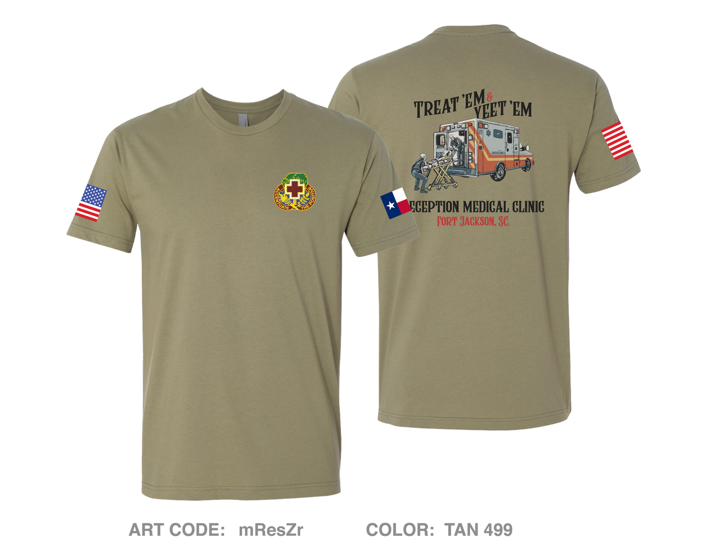 RECEPTION MEDICAL CLINIC, MONCRIEF ARMY HEALTH CLINIC, USAMEDDAC FORT JACKSON Comfort Unisex Cotton SS Tee - mResZr