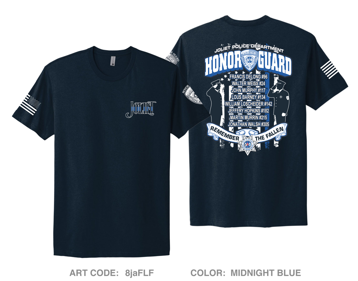 Joliet Police Dept Fundraising Collection Comfort Unisex Cotton SS Tee - 8jaFLF