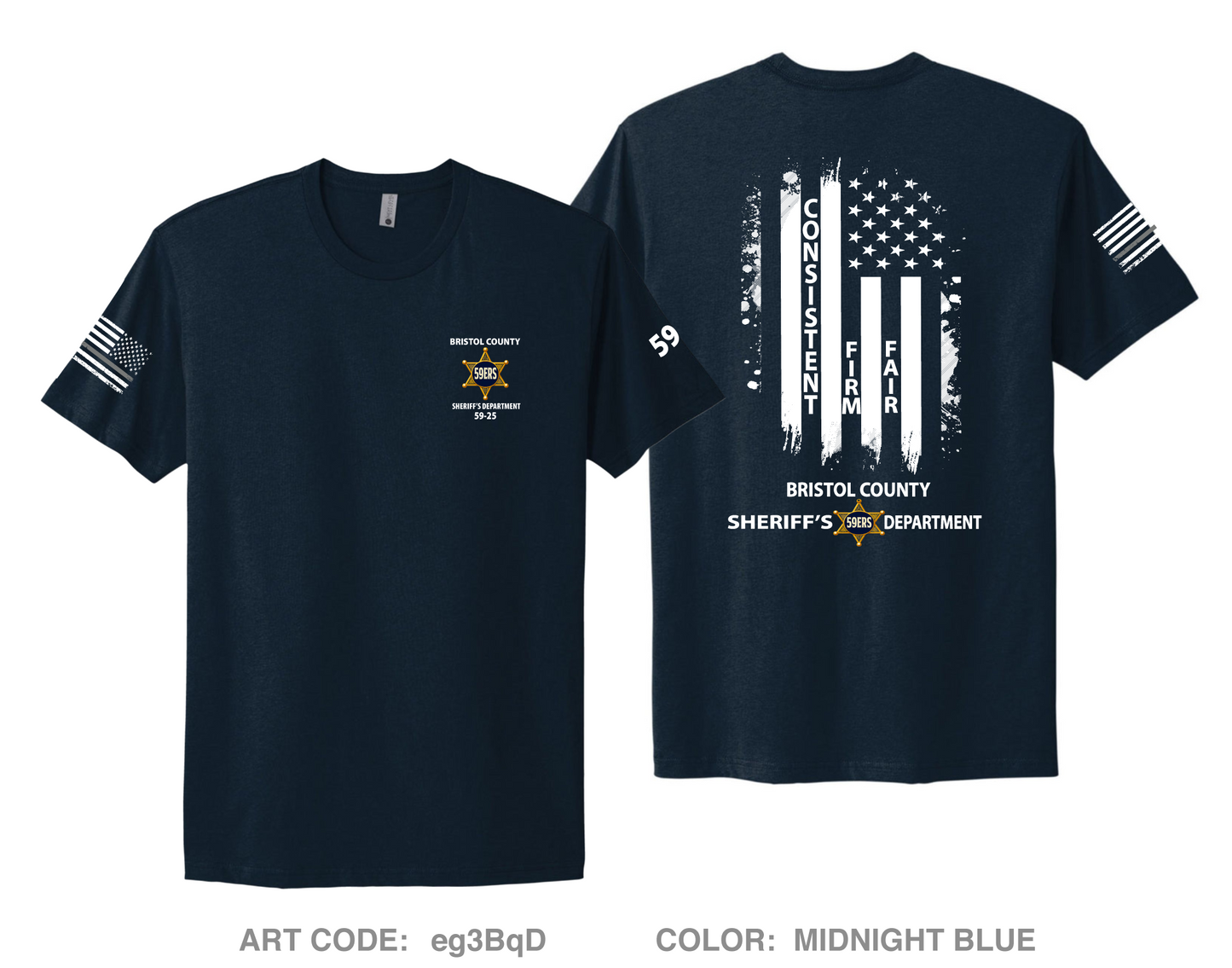 Bristol County Sheriff's Office Comfort Unisex Cotton SS Tee - eg3BqD