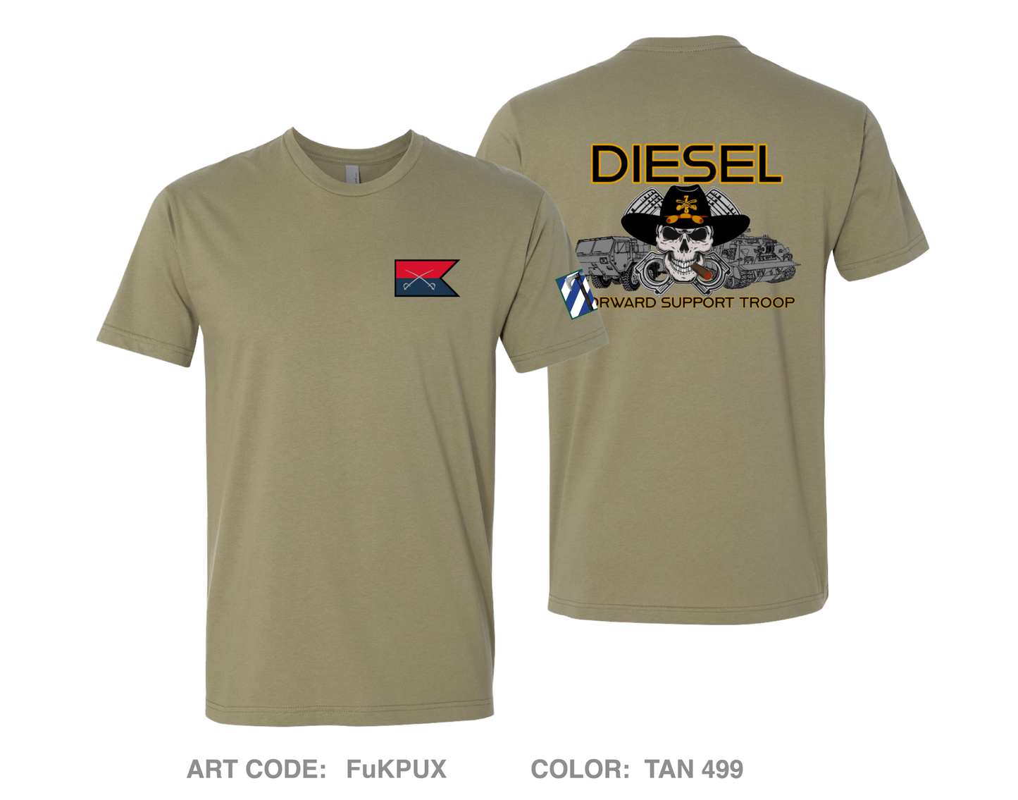 Diesel Troop, 5|7 CAV, 1 ABCT, 3 ID Comfort Unisex Cotton SS Tee - FuKPUX