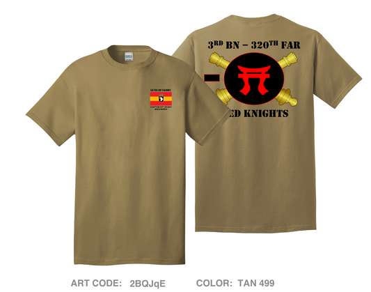 3-320th Field Artillery Battalion "Red Knight Rakkasans" Fundraising Collection Comfort Unisex Cotton SS Tee - 2BQJqE