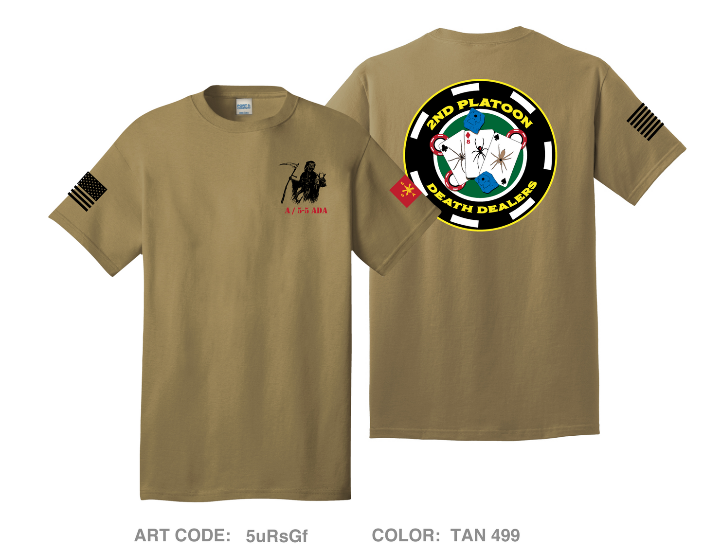 2nd Platoon Death Dealers A 5-5 Comfort Unisex Cotton SS Tee - 5uRsGf