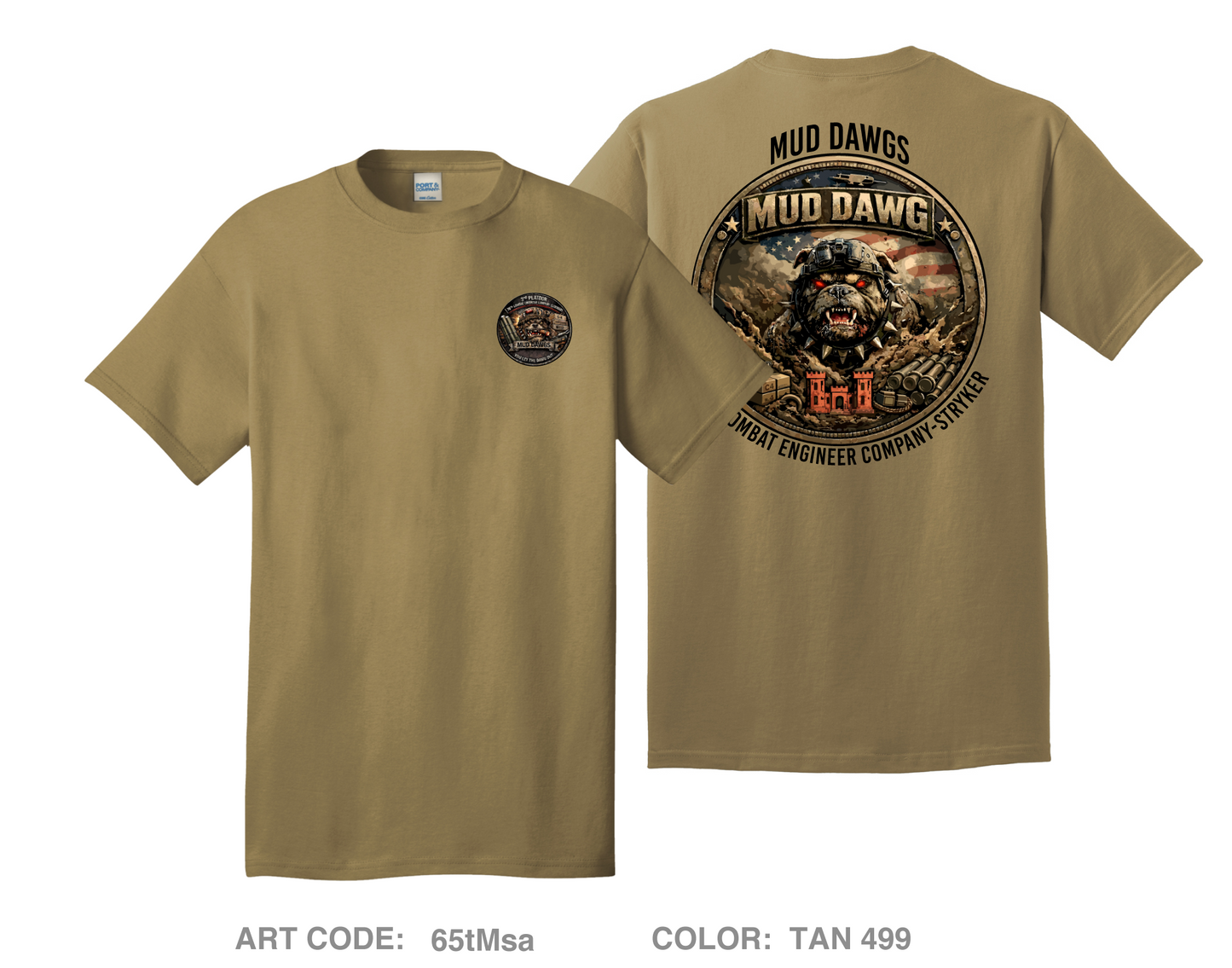 3rd Platoon MUD DAWGS Comfort Unisex Cotton SS Tee - 65tMsa