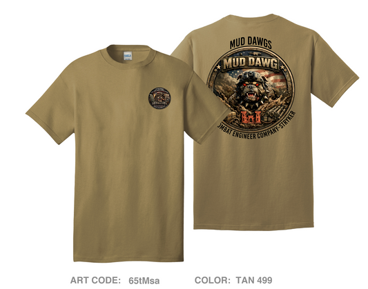 3rd Platoon MUD DAWGS Comfort Unisex Cotton SS Tee - 65tMsa