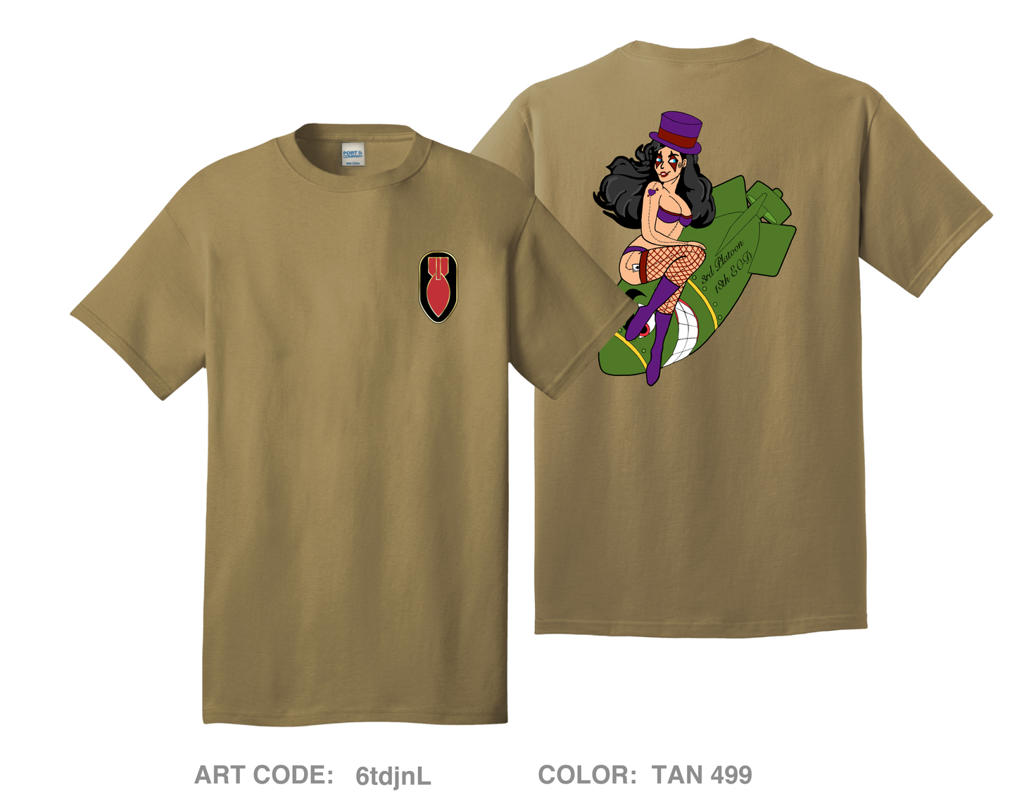 3rd Platoon, 18th EOD Comfort Unisex Cotton SS Tee - 6tdjnL