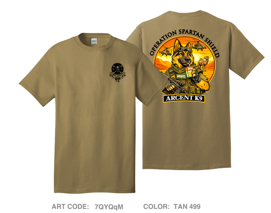 ARCENT K9 Comfort Unisex Cotton SS Tee - 7QYQqM