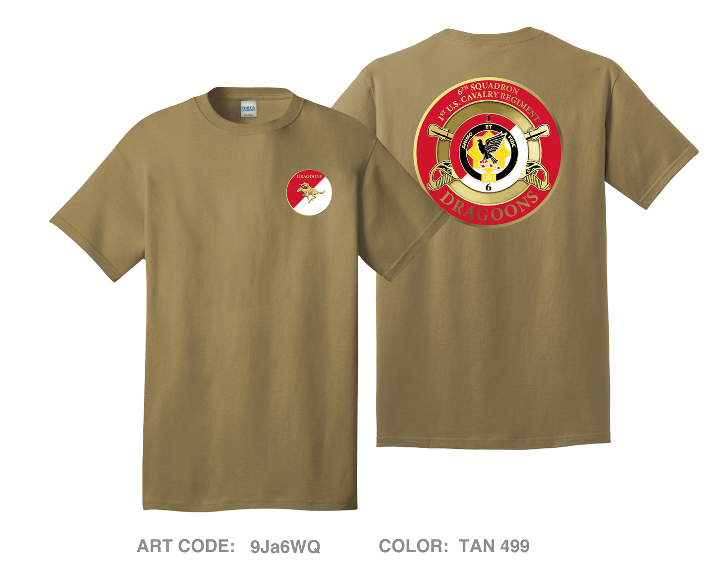 6th Squadron, 1st Cavalry Regiment Fundraising Collection Comfort Unisex Cotton SS Tee - 9Ja6WQ