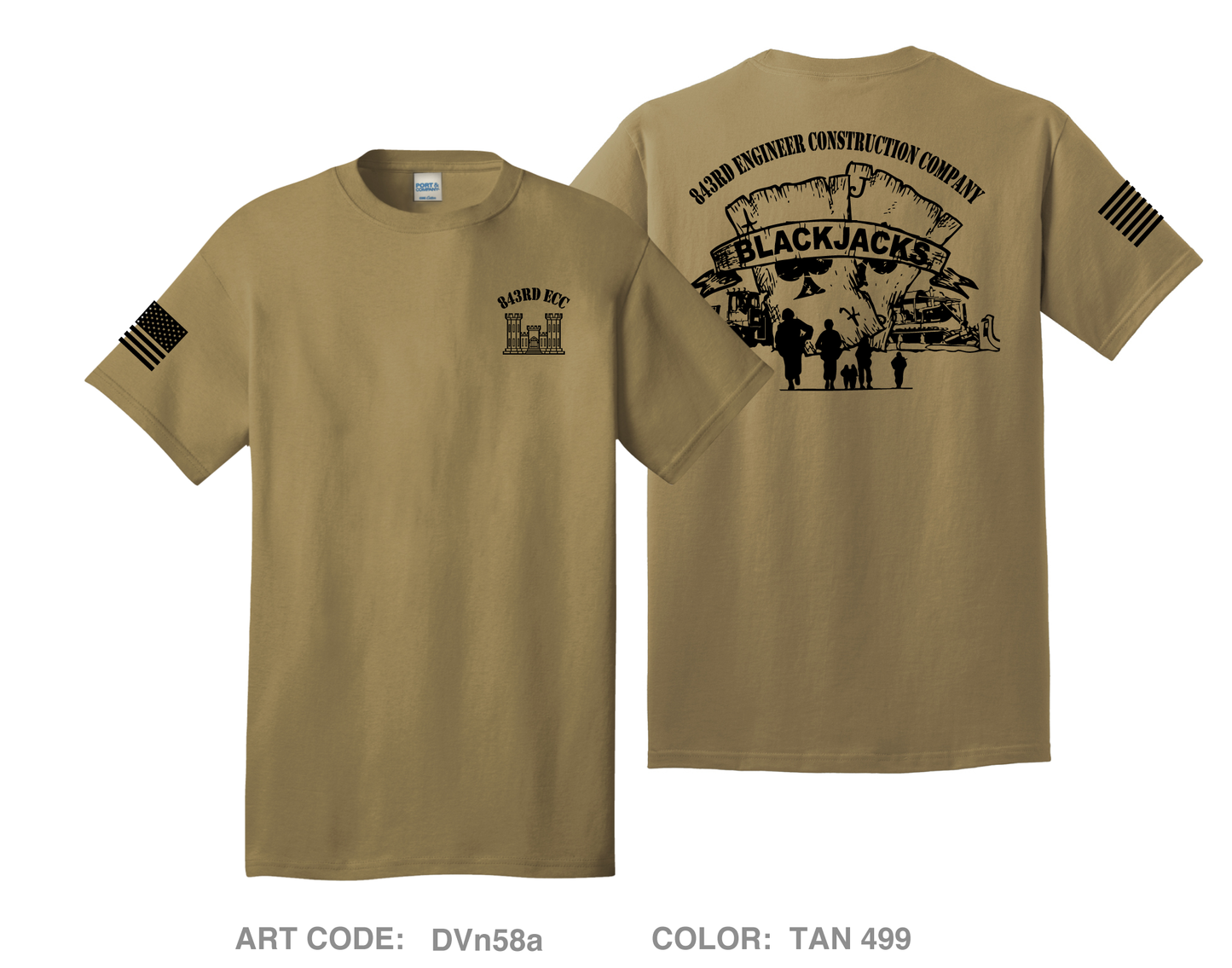 843RD Engineer Construction Company Comfort Unisex Cotton SS Tee - DVn58a