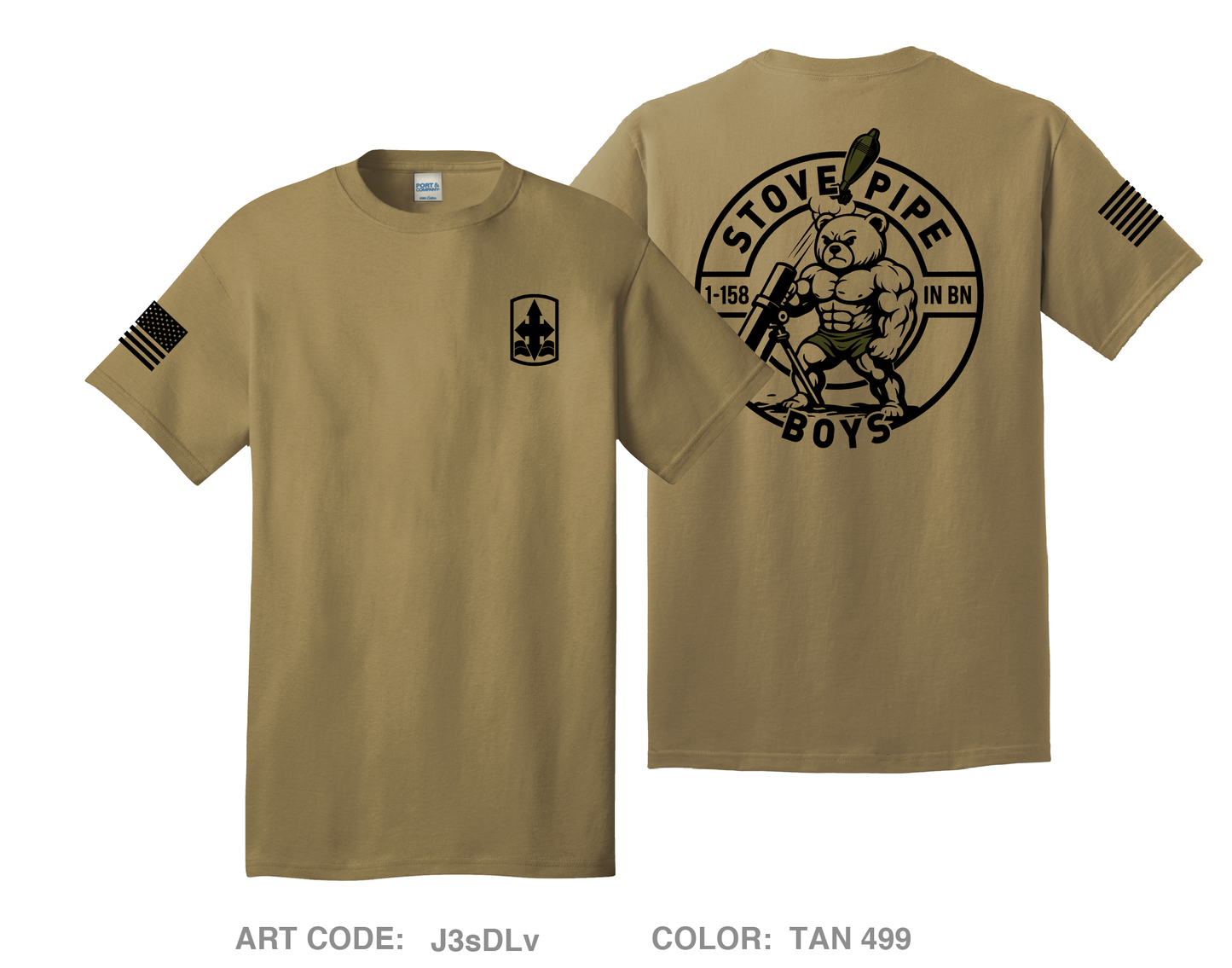 1-158 IN BN HHC Mortar Platoon Comfort Unisex Cotton SS Tee - J3sDLv
