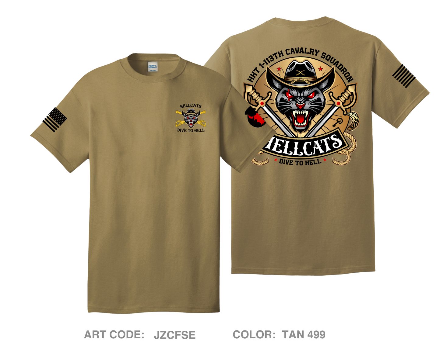 HHT/1-113 CAV Fundraising Collection Comfort Unisex Cotton SS Tee - JZCFSE