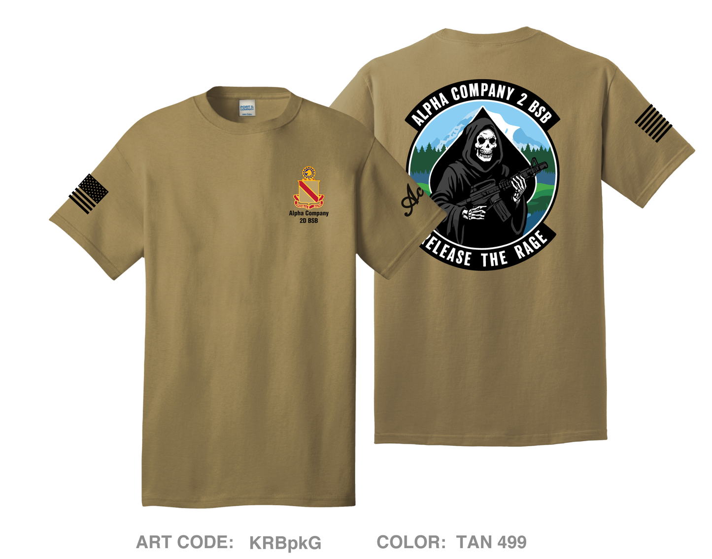 Alpha Company, 2D BSB Comfort Unisex Cotton SS Tee - KRBpkG
