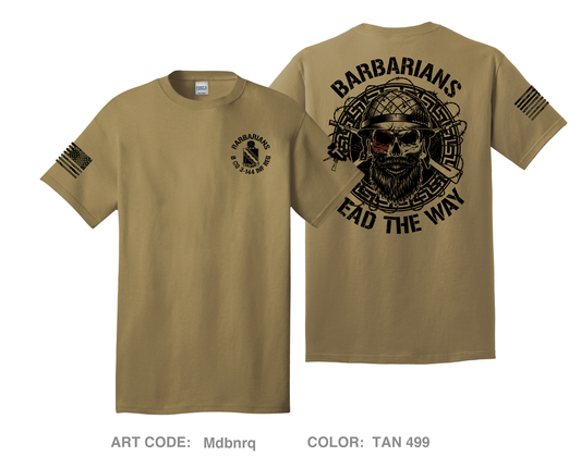 Barbarians / B Co 3-144 INF REG Comfort Unisex Cotton SS Tee - Mdbnrq
