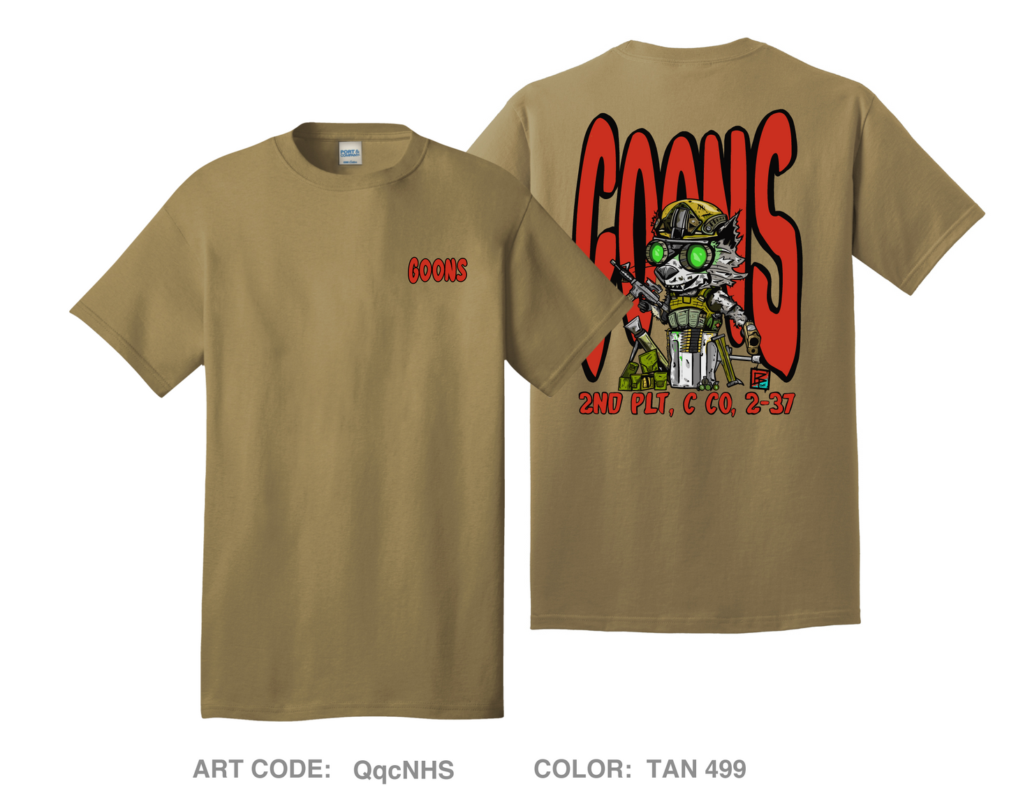2nd Platoon "GOONS" Comfort Unisex Cotton SS Tee - QqcNHS