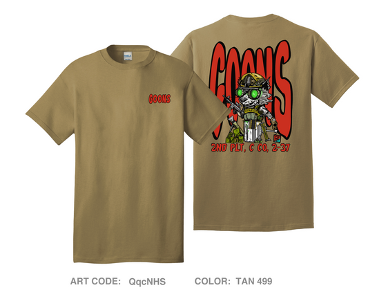 2nd Platoon "GOONS" Comfort Unisex Cotton SS Tee - QqcNHS