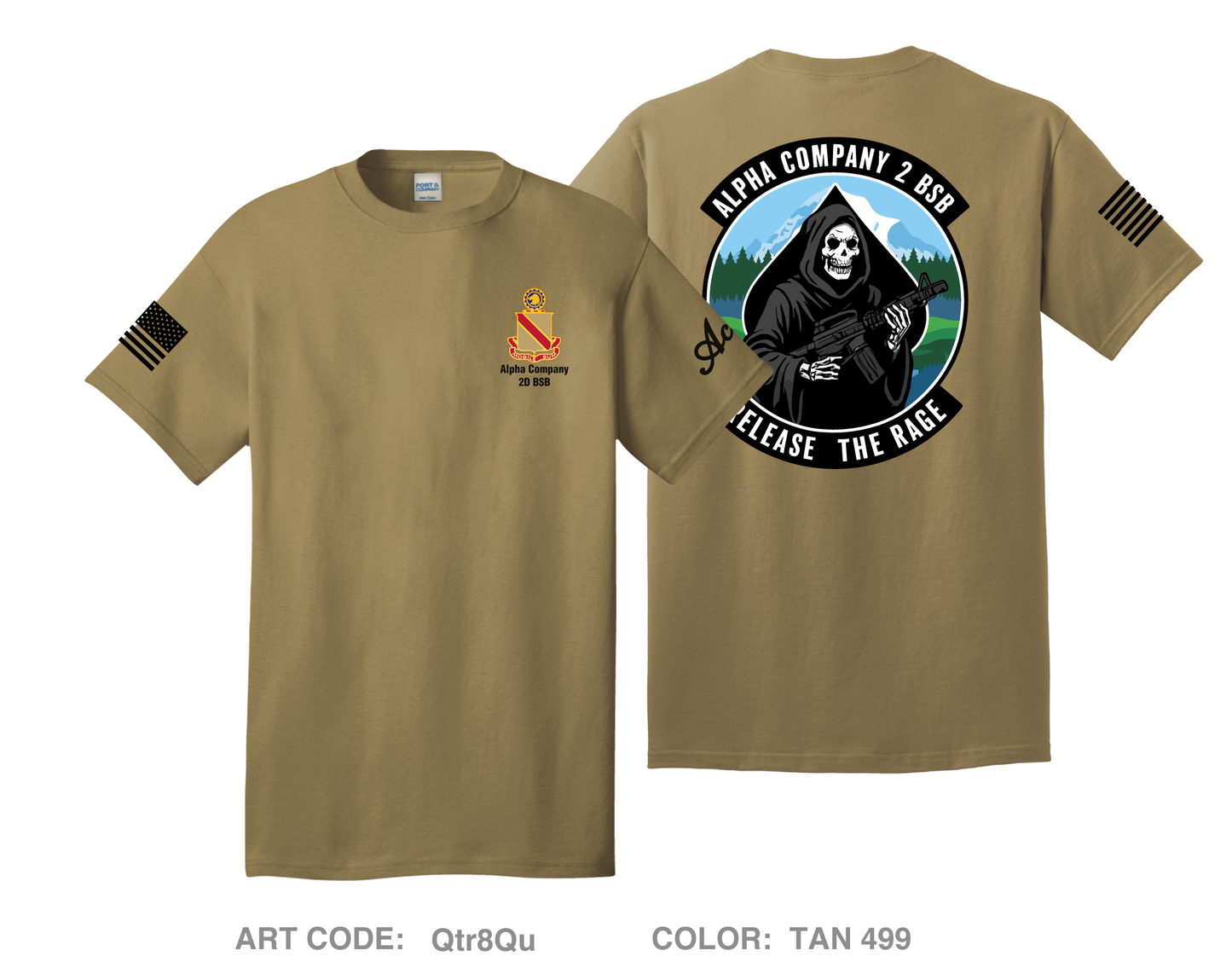 Alpha Company, 2D BSB Comfort Unisex Cotton SS Tee - Qtr8Qu