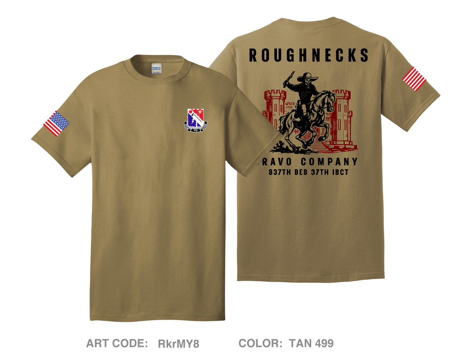 Bravo Company 837th BEB 37th IBCT Comfort Unisex Cotton SS Tee - RkrMY8