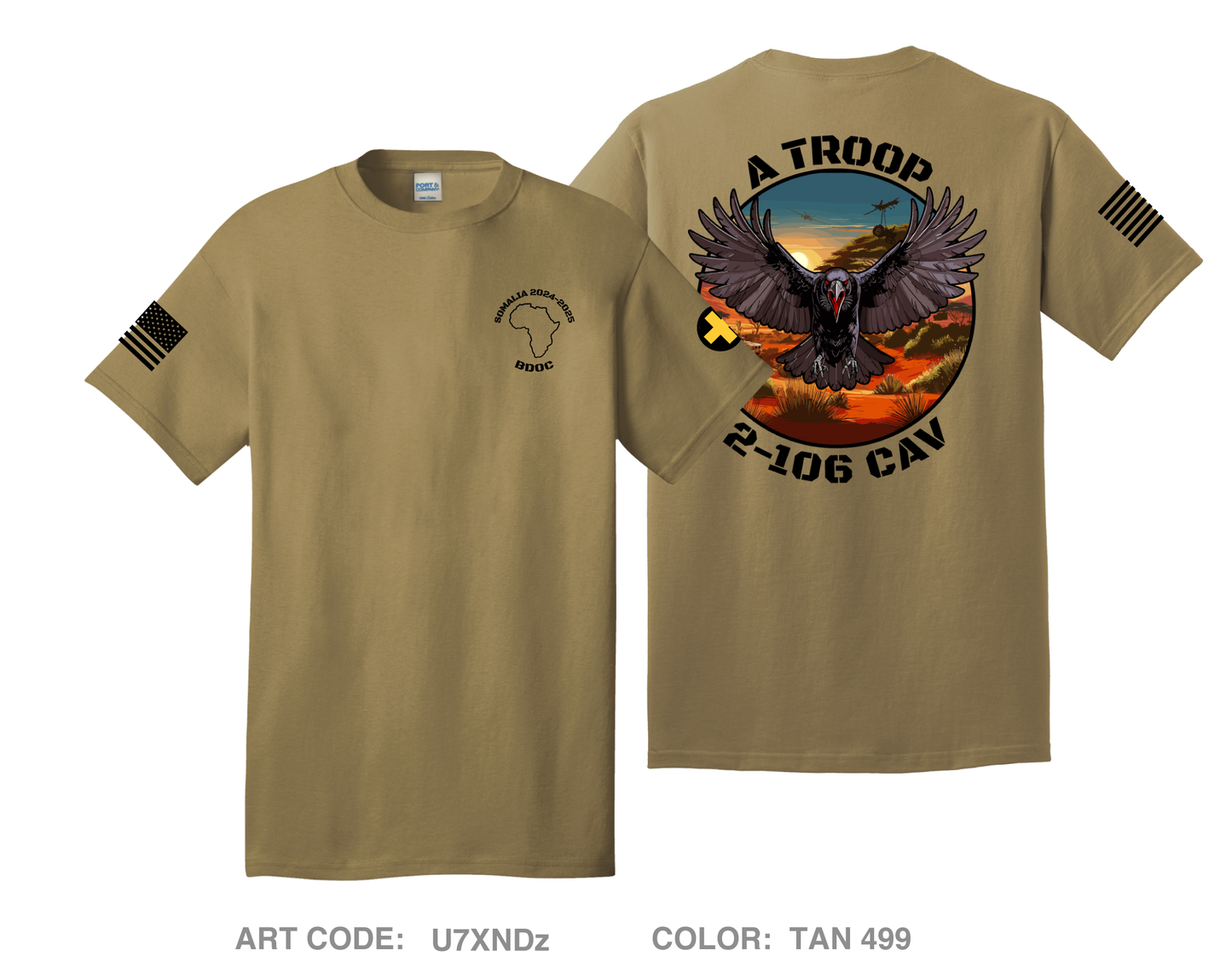A Troop 2-106 CAV- BDOC Comfort Unisex Cotton SS Tee - U7XNDz