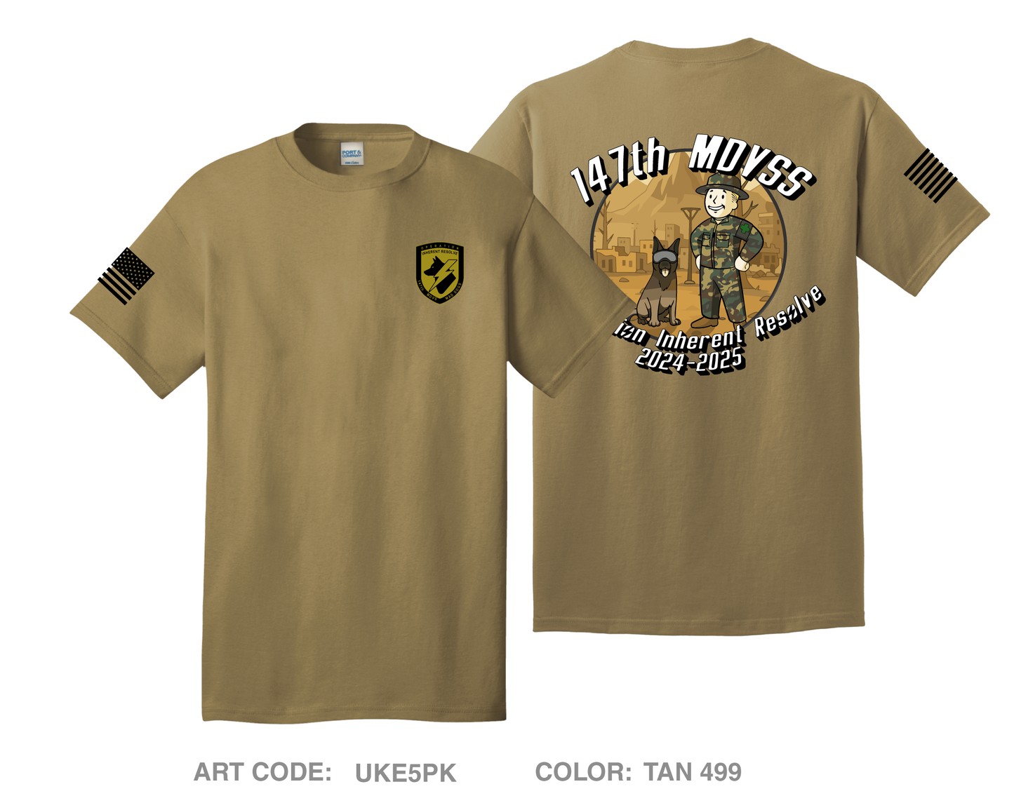 147th MDVSS CJTF-OIR Comfort Unisex Cotton SS Tee - UKE5PK