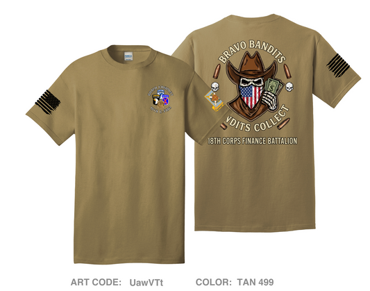 Bravo Company, 18th Corps Finance Battalion Fundraising Collection Comfort Unisex Cotton SS Tee - UawVTt