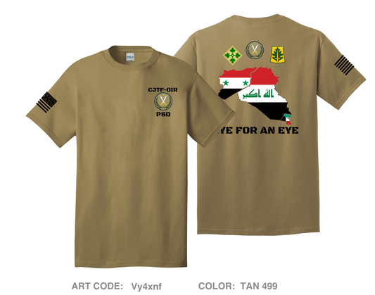 CJTF-OIR 333rd MP PSD Comfort Unisex Cotton SS Tee - Vy4xnf