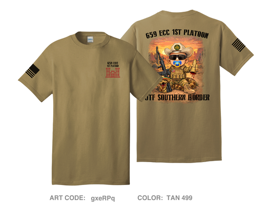659 ECC, 1st Platoon Comfort Unisex Cotton SS Tee - gxeRPq