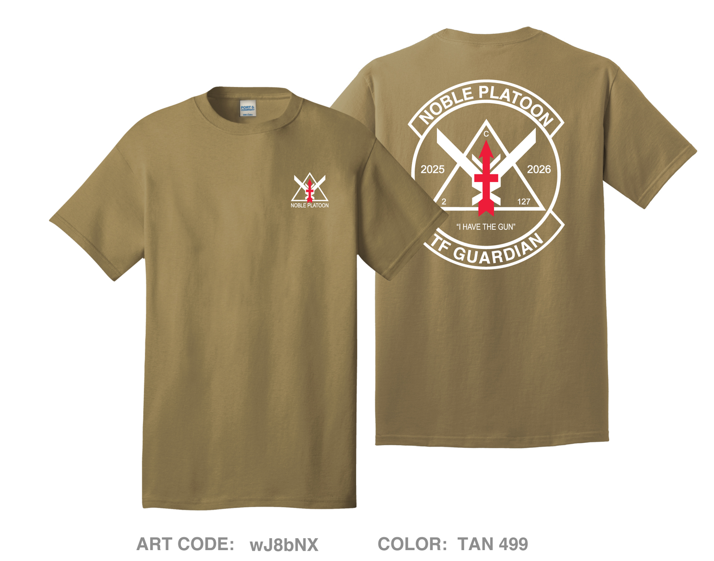 C Co 2-127 - Noble Platoon Comfort Unisex Cotton SS Tee - wJ8bNX