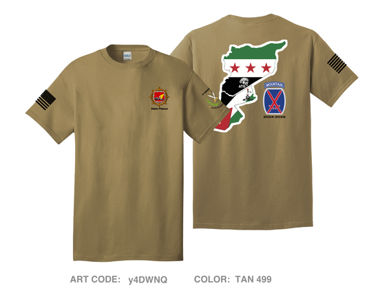 Distro platoon, 1-32 IN BN, 10 MTN DIV Comfort Unisex Cotton SS Tee - y4DWNQ