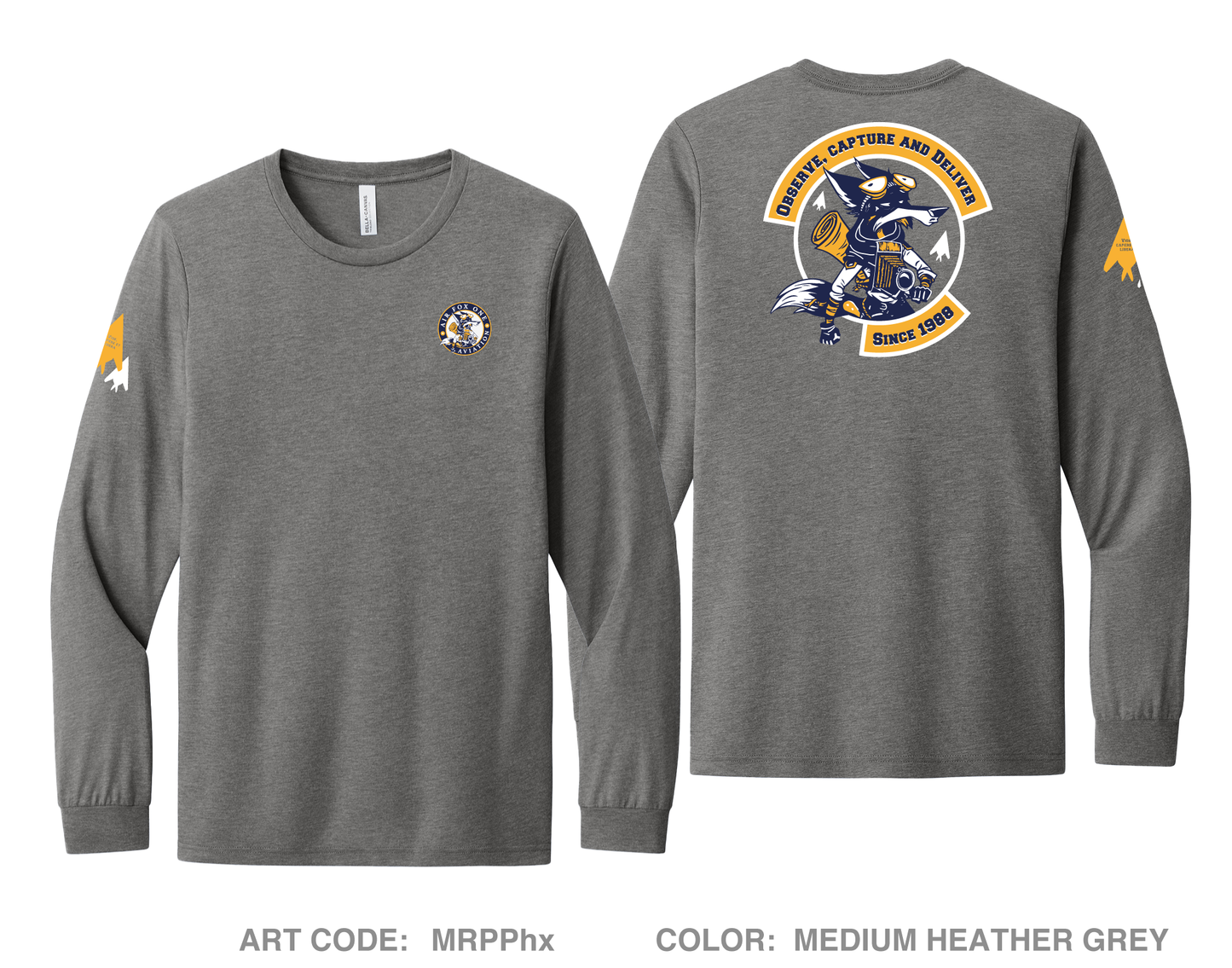 Air Fox One Aviation Fundraising Collection Comfort Unisex Triblend LS Tee - MRPPhx