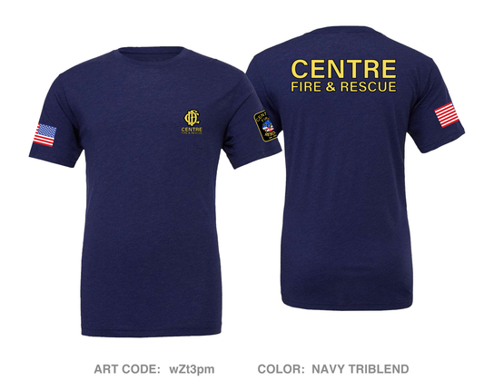 Centre Fire Department Comfort Unisex Triblend SS Tee - wZt3pm