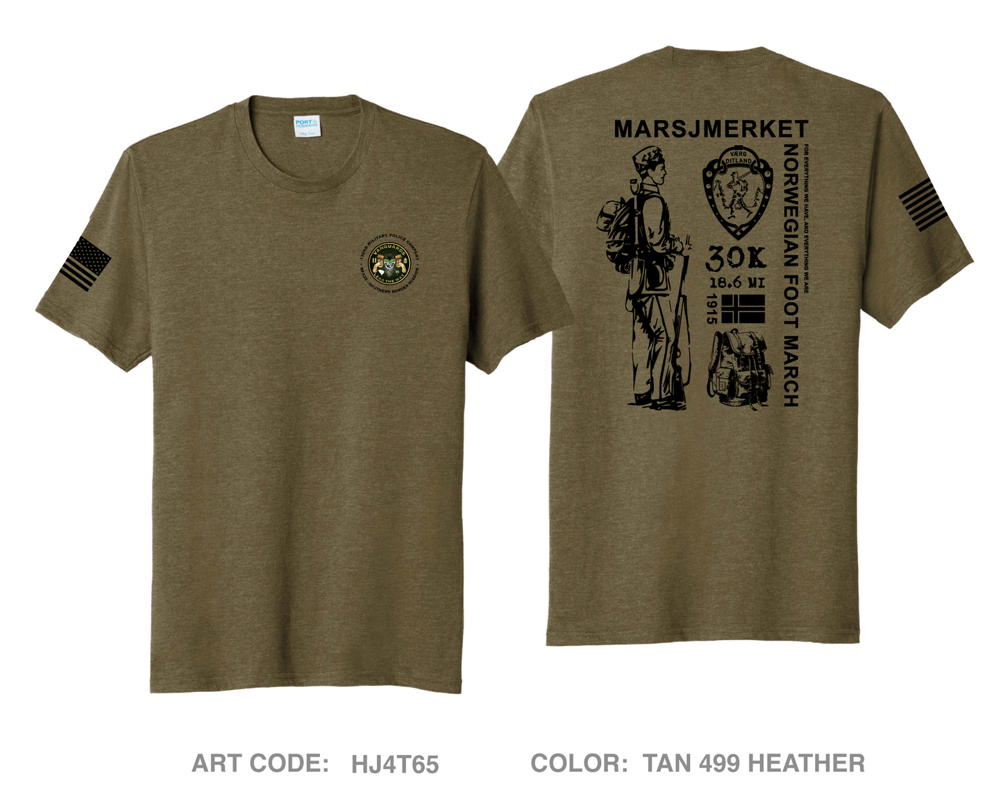 132nd Military Police Company - Norwegian Foot March Comfort Unisex Triblend SS Tee - HJ4T65