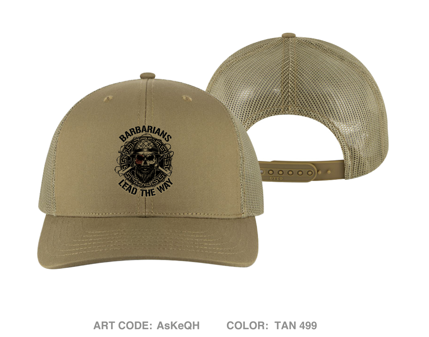 Barbarians / B Co 3-144 INF REG Embroidered Snapback Trucker Cap - AsKeQH
