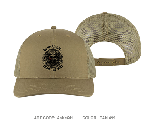 Barbarians / B Co 3-144 INF REG Embroidered Snapback Trucker Cap - AsKeQH