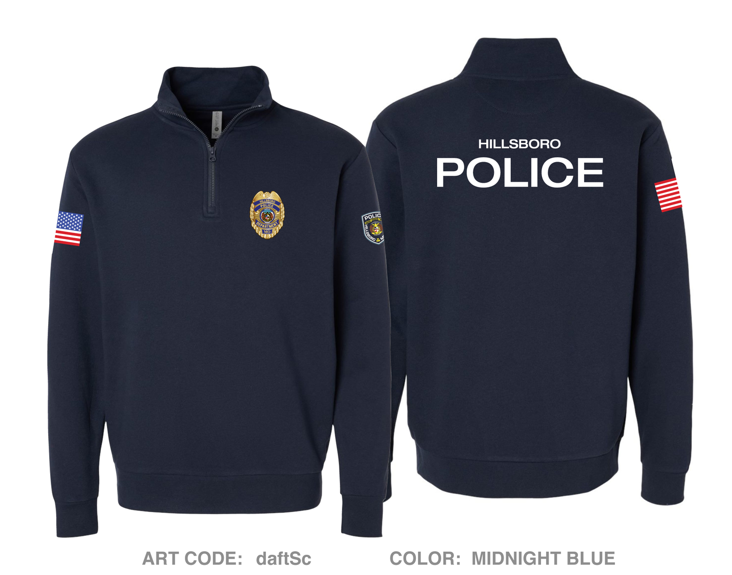 Hillsboro Police Department Comfort Fleece Quarter-Zip - daftSc