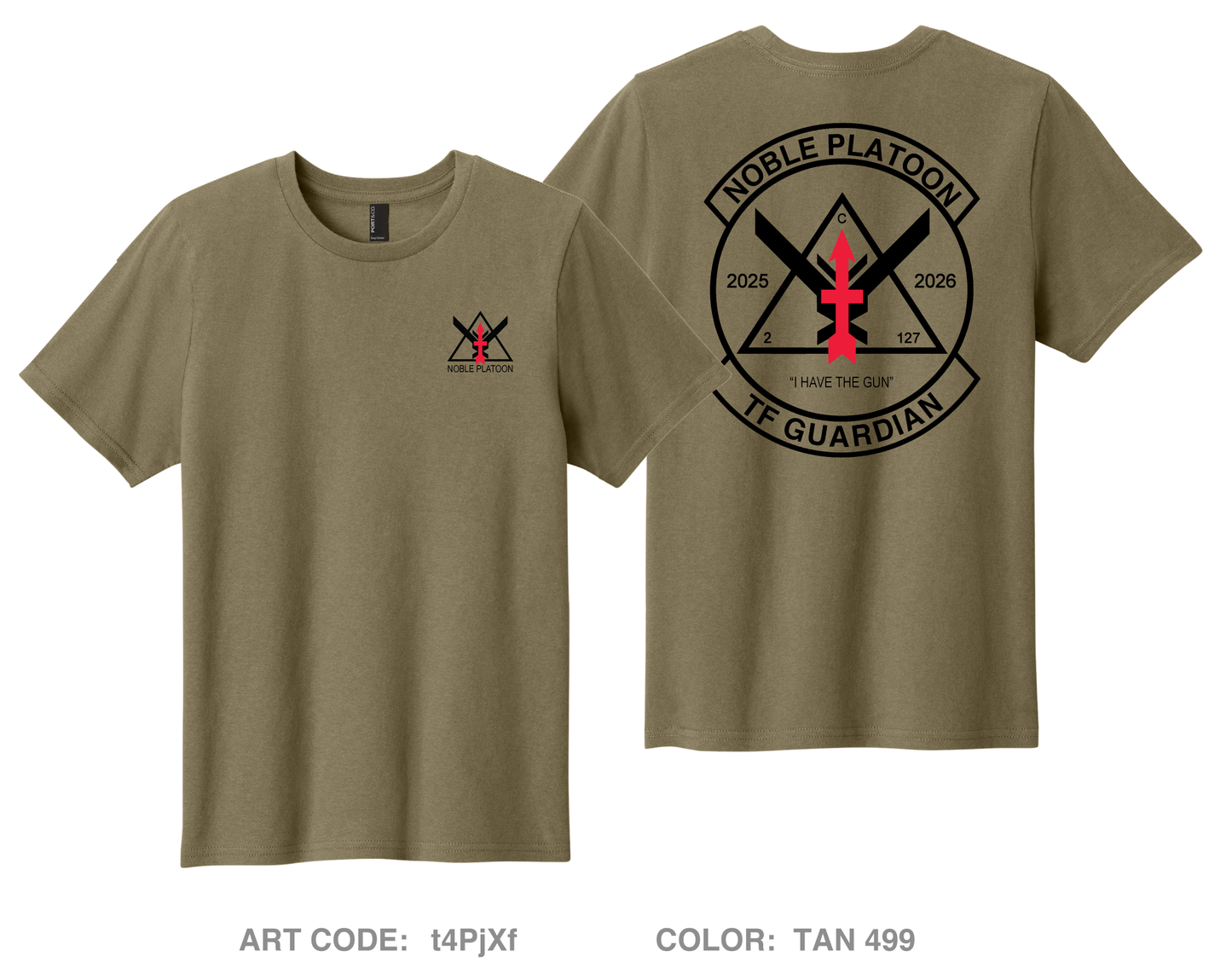 C Co 2-127 - Noble Platoon Comfort Youth cotton short sleeve tee - t4PjXf_Y