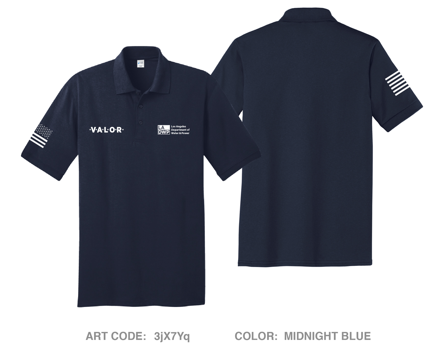 LADWP VALOR Hi-Tech Performance Men's SS Polo - 3jX7Yq