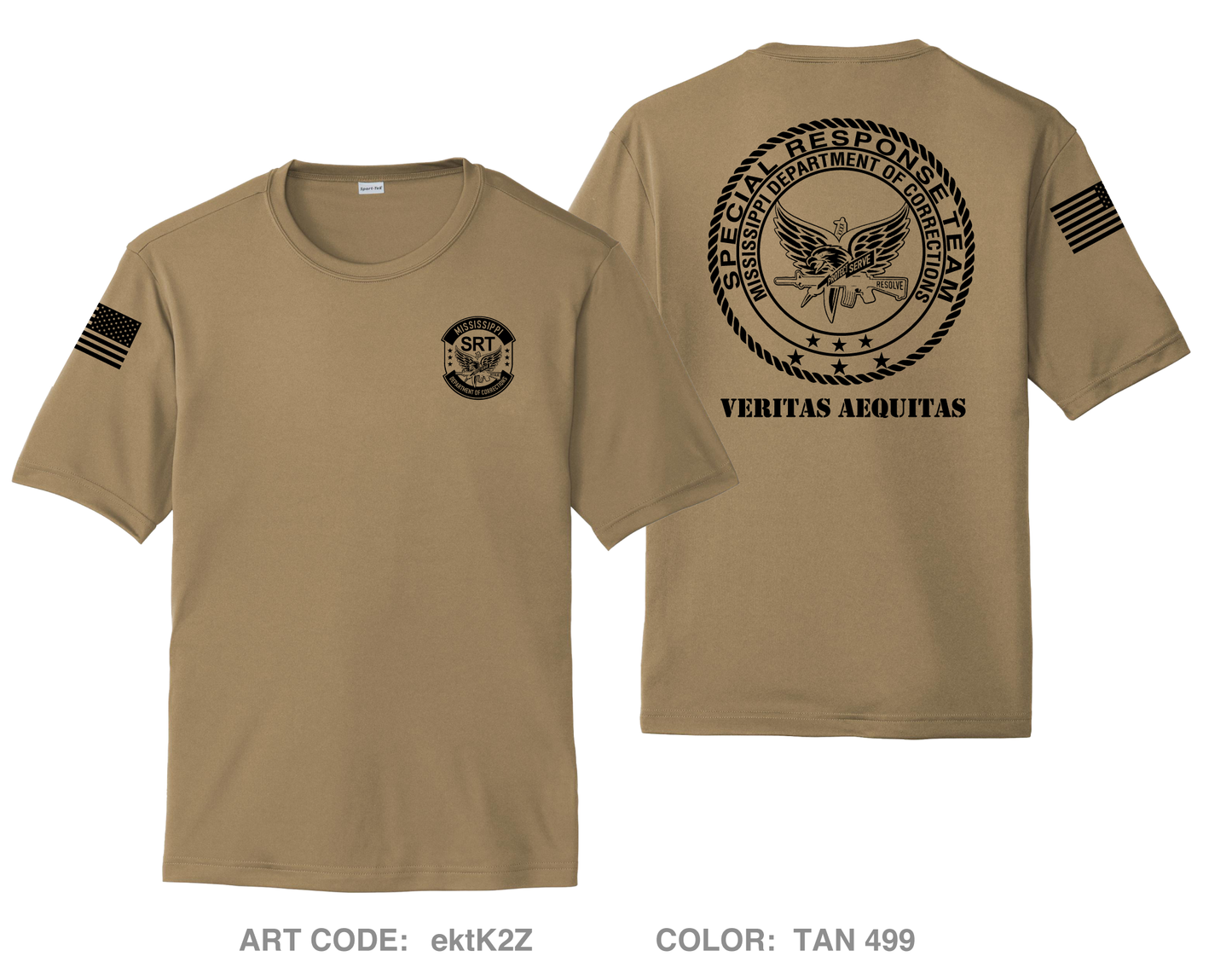 Mississippi Department of Corrections Special Response Team DTF Unisex Performance SS Tee - ektK2Z