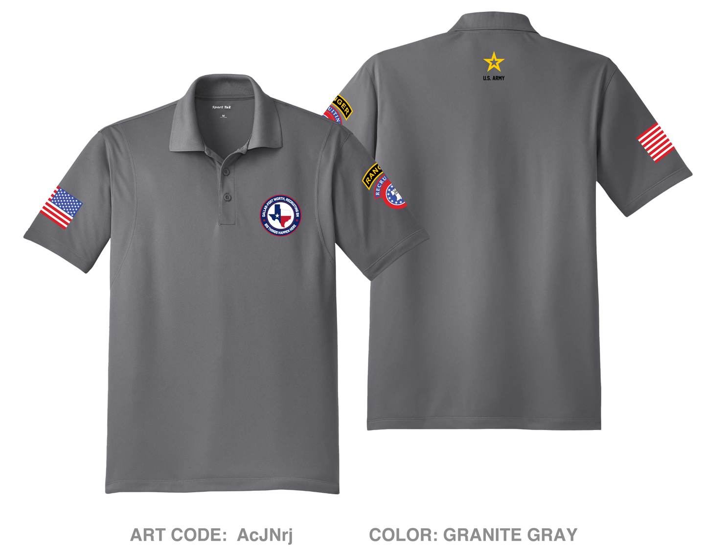 Dallas Fort Worth Recruiting Battalion DTF Performance Men's SS Polo - AcJNrj