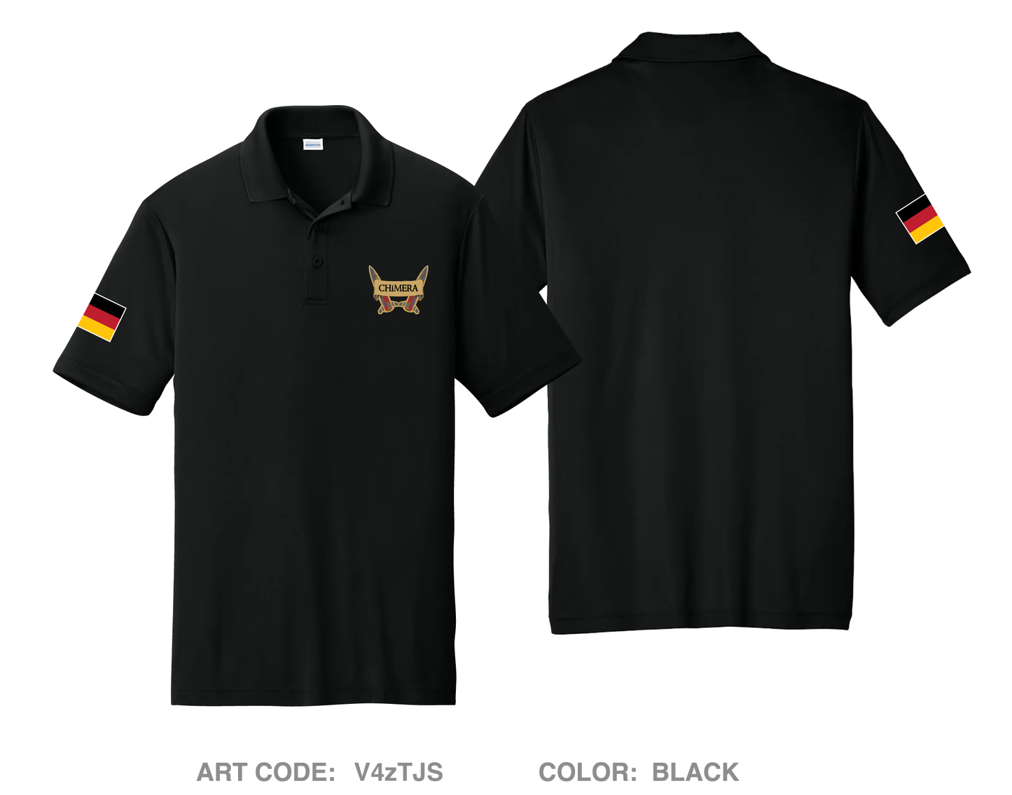 1st Fires, C BTRY, 1-77FAR, 41ST FAB Hi-Tech Performance Men's SS Polo - V4zTJS