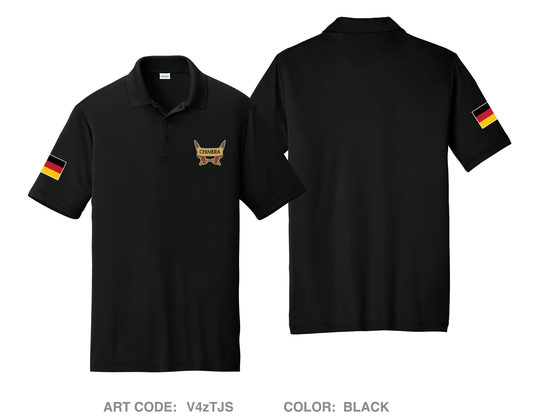 1st Fires, C BTRY, 1-77FAR, 41ST FAB Hi-Tech Performance Men's SS Polo - V4zTJS