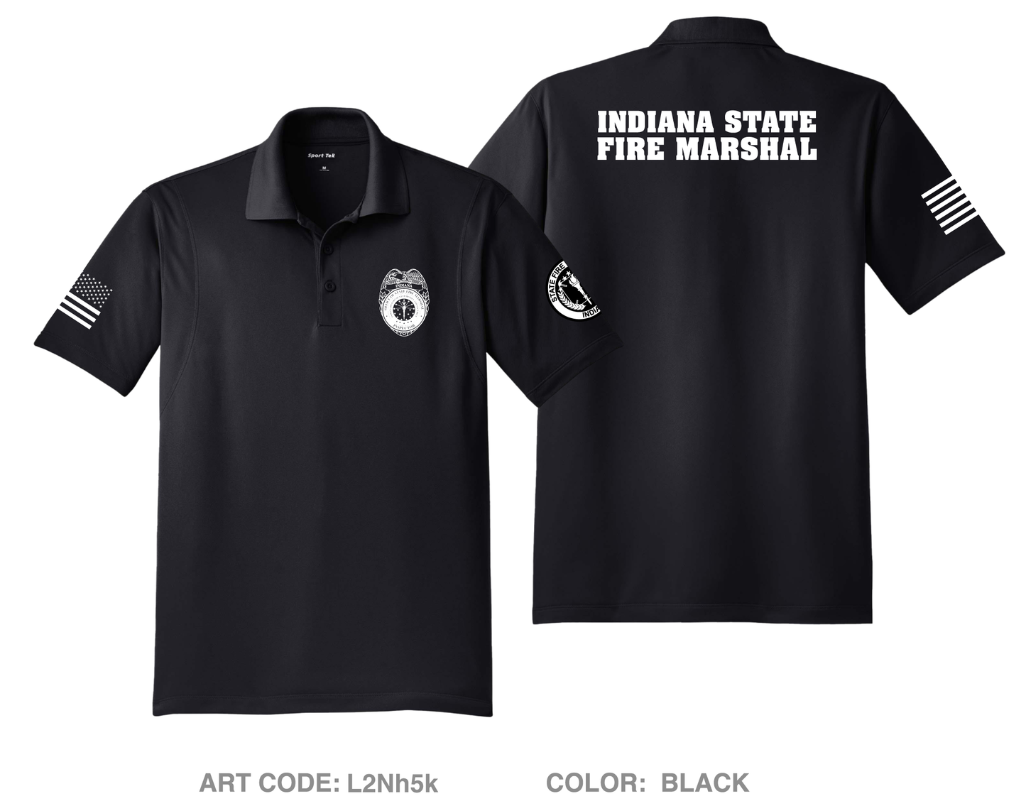 Indiana State Fire Marshal Store 1 Fundraising Collection Hi-Tech Performance Men's SS Polo - L2Nh5k