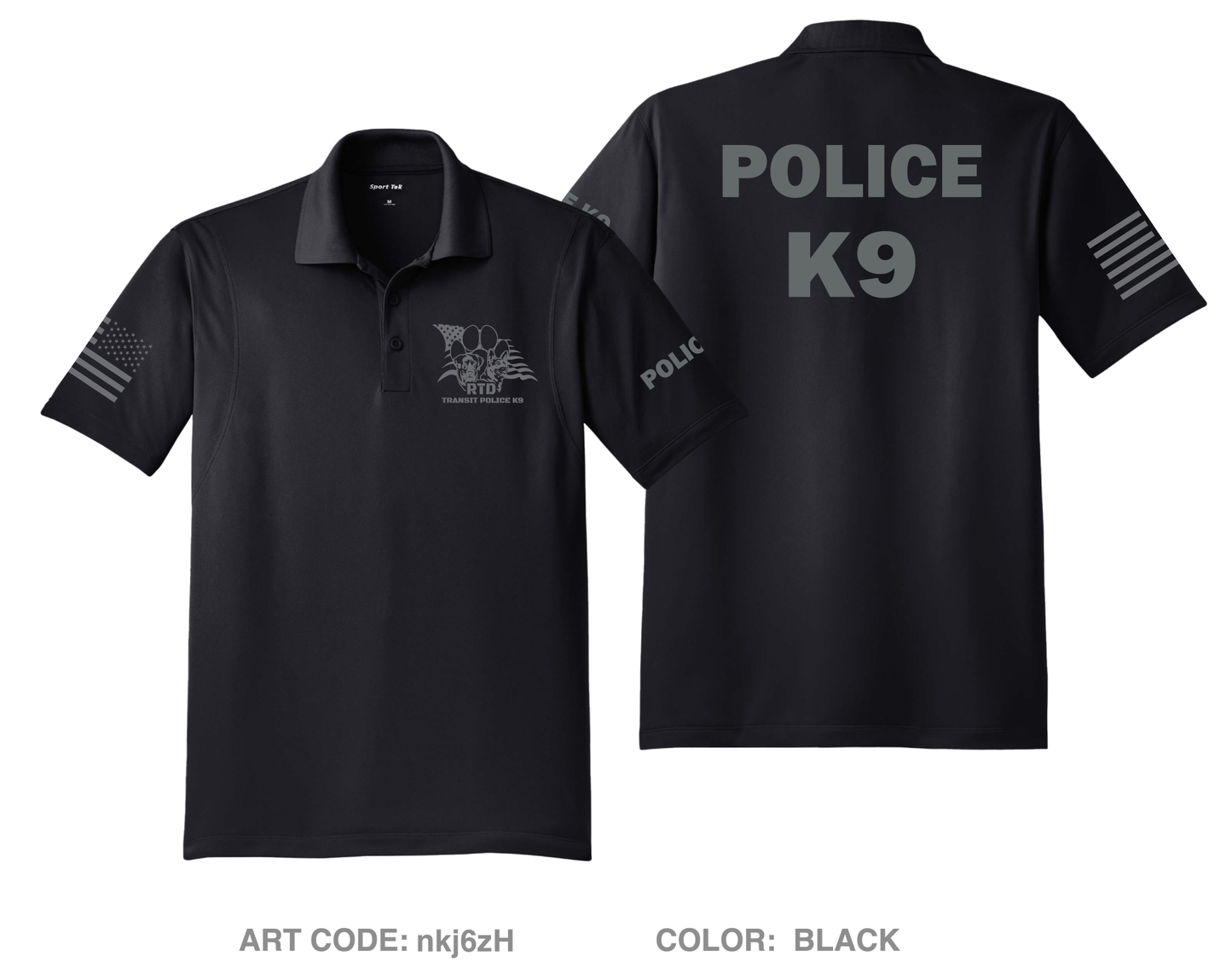 RTD Transit Police K9 Hi-Tech Performance Men's SS Polo - nkj6zH