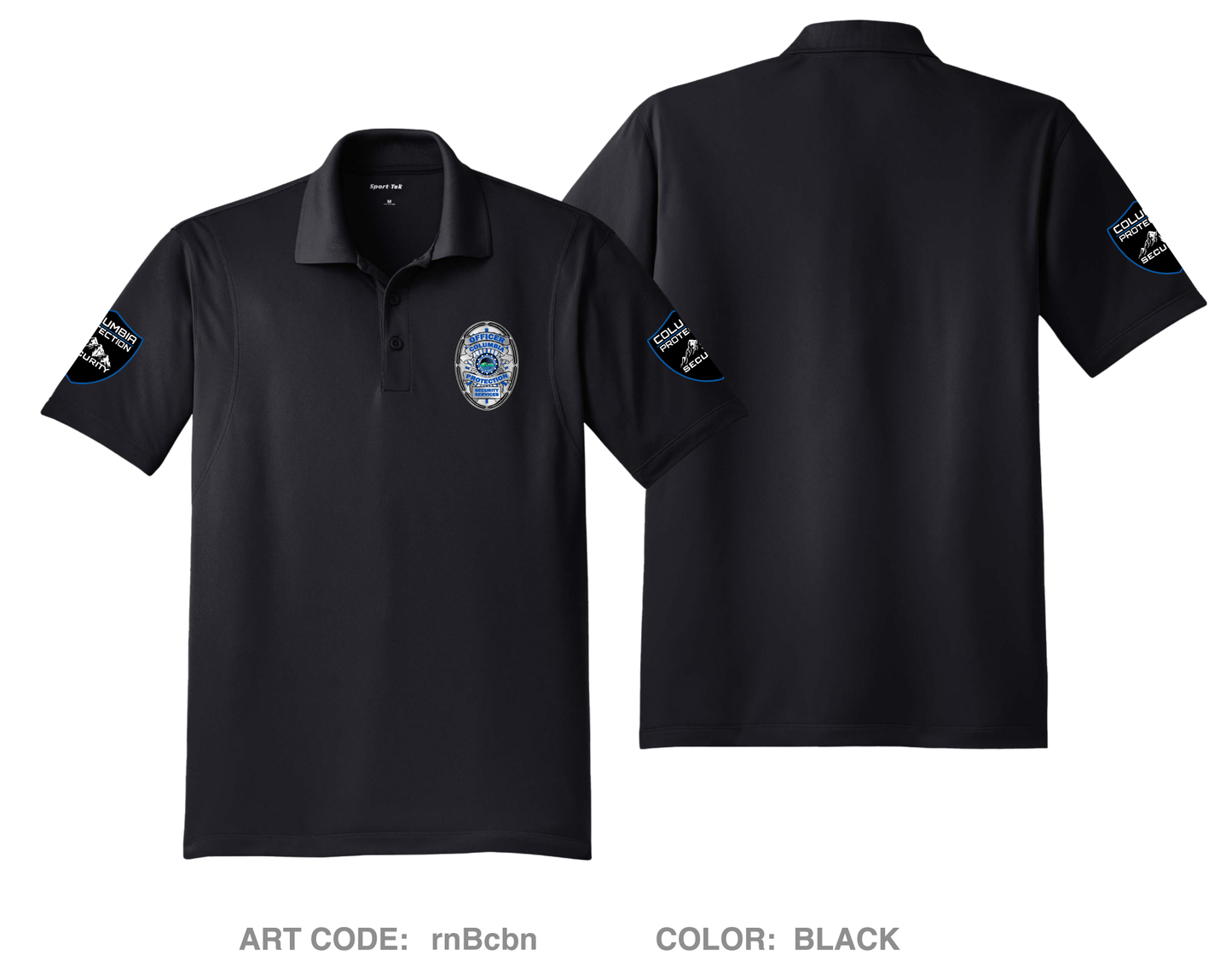 Columbia Protection Security Services Hi-Tech Performance Men's SS Polo - rnBcbn