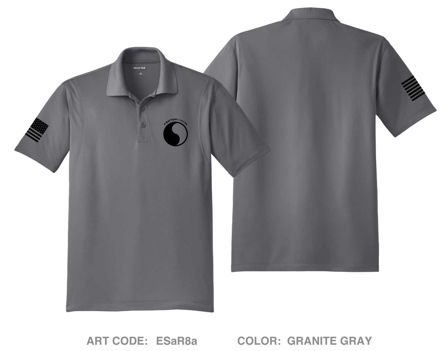 Alpha Battery 1-11th FA, 116th IBCT  Hi-Tech Performance Men's SS Polo - ESaR8a