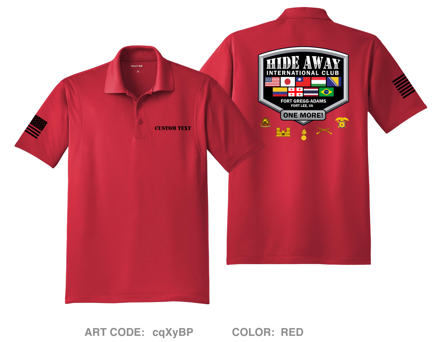 CUSTOM Hideaway International Club Hi-Tech Performance Men's SS Polo - cqXyBP